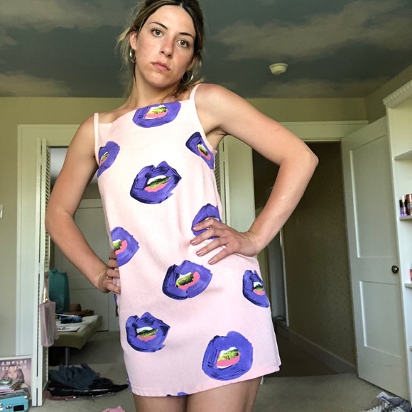 Pippa Lynn Pink Lip Print Mini Dress for nasty gal - Picture 6 of 8
